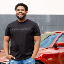 Load image into Gallery viewer, Mens Blackout Dodge Charger T-shirt
