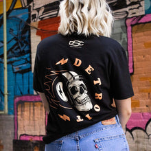 Load image into Gallery viewer, Mens Detroit Skull Racer T-shirt (Black)
