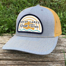 Load image into Gallery viewer, Hat - Michigan Great Lakes Great Times Snapback - H. Grey/Amber Gold
