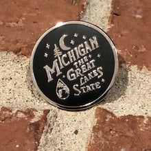 Load image into Gallery viewer, Enamel Pin - Michigan Vintage Font
