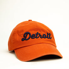 Load image into Gallery viewer, Hat - Orange Detroit Thirsty Script Unstructured
