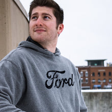Load image into Gallery viewer, Hoodie - Mens Ford Distressed Text - Heather Grey

