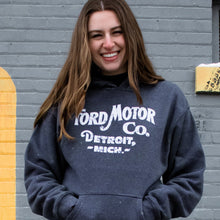 Load image into Gallery viewer, Hoodie - Mens Ford Distressed 1903 Text - Heather Navy
