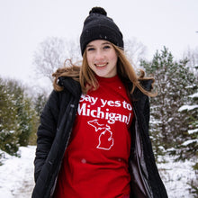Load image into Gallery viewer, Mens “Say Yes to Michigan!” T-shirt (Red)-FINAL SALE
