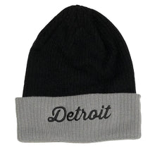 Load image into Gallery viewer, Hat - Detroit Thirsty Script Flip Knit - Blk/Grey
