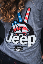 Load image into Gallery viewer, Ladies Jeep® Wave USA V-neck - Graphite Heather
