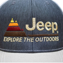 Load image into Gallery viewer, Hat - Jeep Explore The Outdoors - Heather Navy/Khaki/White
