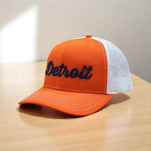 Load image into Gallery viewer, Hat - Detroit Thirsty Orange White Richardson Snapback
