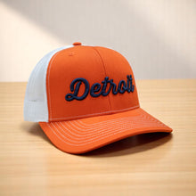 Load image into Gallery viewer, Hat - Detroit Thirsty Orange White Richardson Snapback
