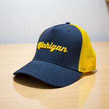 Load image into Gallery viewer, Hat - Michigan Script Classic Trucker
