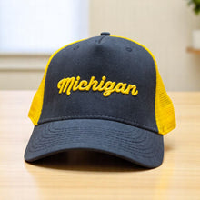 Load image into Gallery viewer, Hat - Michigan Script Classic Trucker

