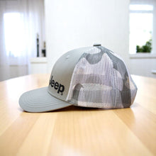 Load image into Gallery viewer, Hat - Jeep Heather Grey and Camo Trucker
