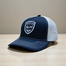 Load image into Gallery viewer, Hat - Michigan Shield Navy/White Snapback
