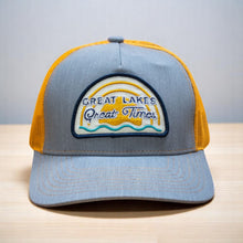 Load image into Gallery viewer, Hat - Michigan Great Lakes Great Times Snapback - H. Grey/Amber Gold
