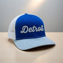 Load image into Gallery viewer, Hat - Detroit Thirsty Richardson Snapback - Blue/Grey/White
