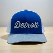 Load image into Gallery viewer, Hat - Detroit Thirsty Richardson Snapback - Blue/Grey/White
