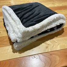 Load image into Gallery viewer, Michigan Vintage Font Sherpa Blanket
