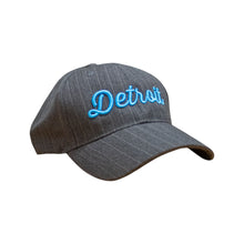 Load image into Gallery viewer, Hat - Detroit Thirsty Script  Charcoal Pinstripe-FINAL SALE

