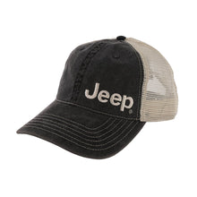 Load image into Gallery viewer, Hat - Jeep Garment Washed Trucker - Black
