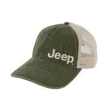 Load image into Gallery viewer, Hat - Jeep Garment Washed Trucker - Drab Green

