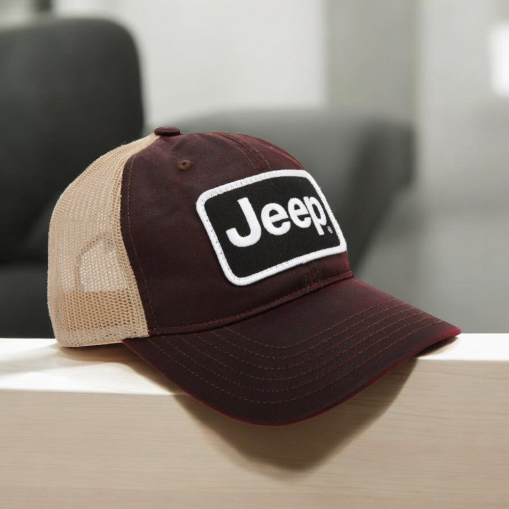 Hat - Jeep Coated Chino Twill Patch - Snazzberry/Khaki-FINAL SALE