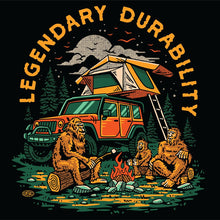 Load image into Gallery viewer, Mens Long Sleeve Hooded Jeep® Sasquatch Family T-Shirt-Black Heather
