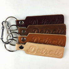 Load image into Gallery viewer, Keychain - Detroit Script leather

