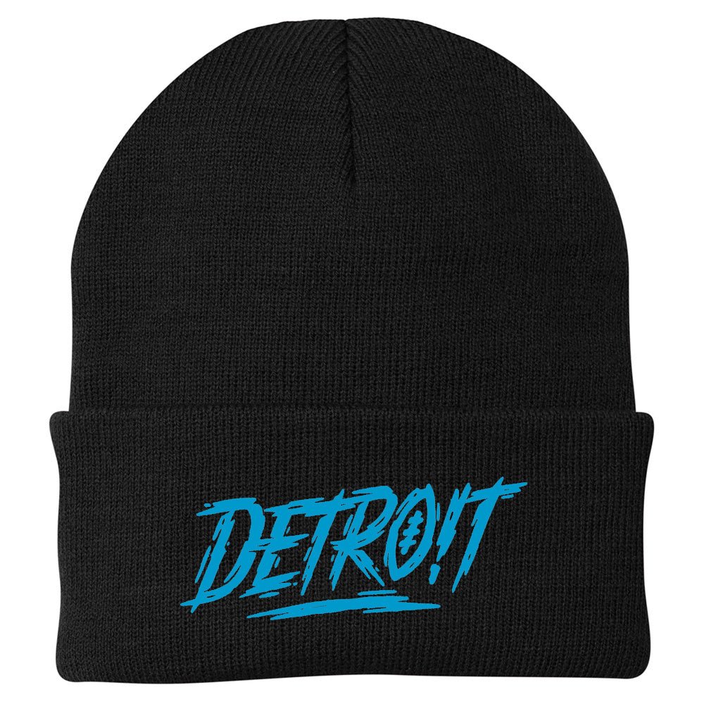 Hat - Detroit Football Score Flip Knit - Black
