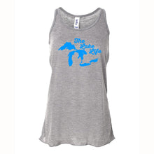 Load image into Gallery viewer, Ladies Relaxed Racerback Tank Top - Michigan Lake Life Heather Grey

