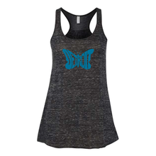 Load image into Gallery viewer, Ladies Relaxed Racerback Tank Top - Detroit Butterfly Black Marble
