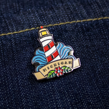 Load image into Gallery viewer, Enamel Pin - Michigan Retro Lighthouse
