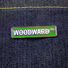 Load image into Gallery viewer, Enamel Pin - Detroit Woodward Avenue Street Sign
