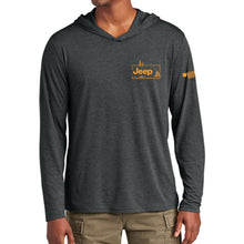 Load image into Gallery viewer, Mens Long Sleeve Hooded Jeep® Sasquatch Family T-Shirt-Black Heather
