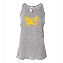 Load image into Gallery viewer, Ladies Relaxed Racerback Tank Top - Detroit Butterfly Heather Grey
