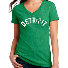 Load image into Gallery viewer, Ladies Detroit Bend St. Patrick&#39;s Day V-Neck - Heather Kelly Green
