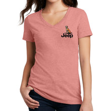 Load image into Gallery viewer, Ladies Jeep® Dogs Built For Adventure V-neck
