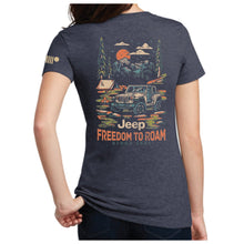 Load image into Gallery viewer, Ladies Jeep® Freedom to Roam V-neck - Navy Blue
