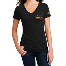 Load image into Gallery viewer, Ladies Jeep® Sasquatch Family V-neck - Black
