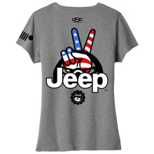 Load image into Gallery viewer, Ladies Jeep® Wave USA V-neck - Graphite Heather
