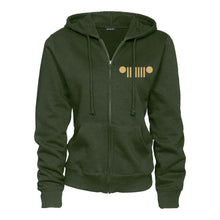 Load image into Gallery viewer, Ladies Jeep® Live Love Explore Zip-Hoodie - Olive Green-FINAL SALE
