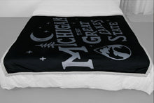 Load image into Gallery viewer, Michigan Vintage Font Sherpa Blanket
