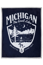 Load image into Gallery viewer, Michigan Shield Sherpa Blanket
