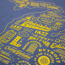 Load image into Gallery viewer, Ladies Relaxed V-neck Michigan Places T-shirt - Deep Navy

