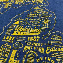 Load image into Gallery viewer, Mens Michigan Places T-shirt (Deep Blue)
