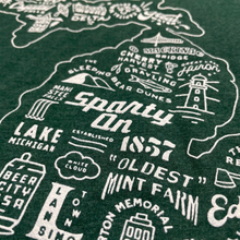 Load image into Gallery viewer, Mens Michigan Places T-shirt (Deep Green)
