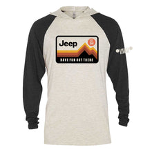 Load image into Gallery viewer, Mens Jeep® Have Fun Out There Long Sleeve Hooded T-Shirt - Black / Natural

