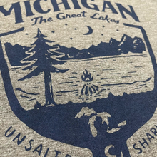 Load image into Gallery viewer, Mens Triblend Michigan Shield T-shirt (Grey)
