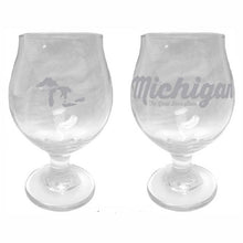Load image into Gallery viewer, Tulip Glass - Michigan Script
