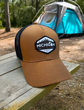 Load image into Gallery viewer, Michigan Logo Trucker Cap - Tan

