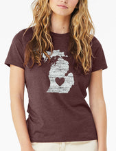 Load image into Gallery viewer, Heart - Women&#39;s - Heather Maroon
